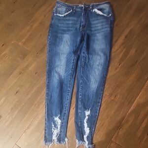 Trendy Distressed Blue Skinny Jeans